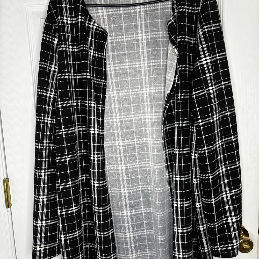 Plaid Black and White Women's Jacket